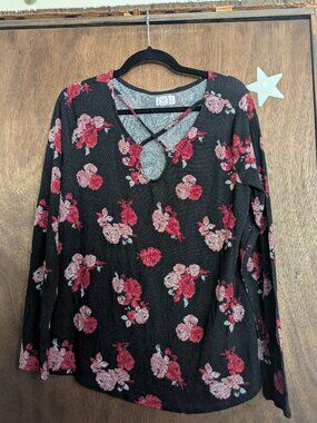 Maurices Floral Long Sleeve with open neckline